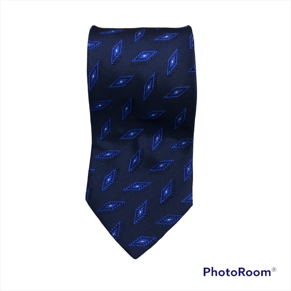 Boss Hugo Boss silk blue geometric pattern tie
